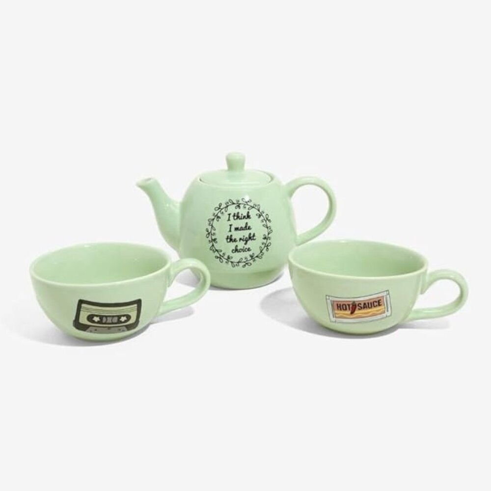 The Office Dunder Mifflin Jim’s Gift To Pam Ceramic Teapot 5x 6” 2 Tea Cups NWOB